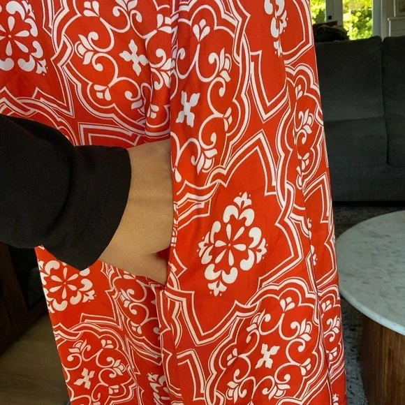 Ann Taylor Tiled Flowy Tie Neck Halter Maxi Dress - Picture 4 of 12